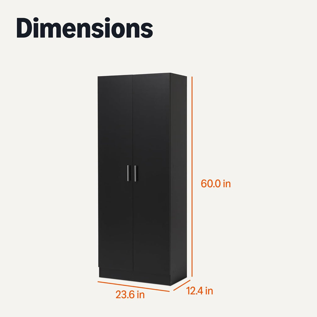 Amazon Basics Storage Cabinet for Kitchen Pantry, Black