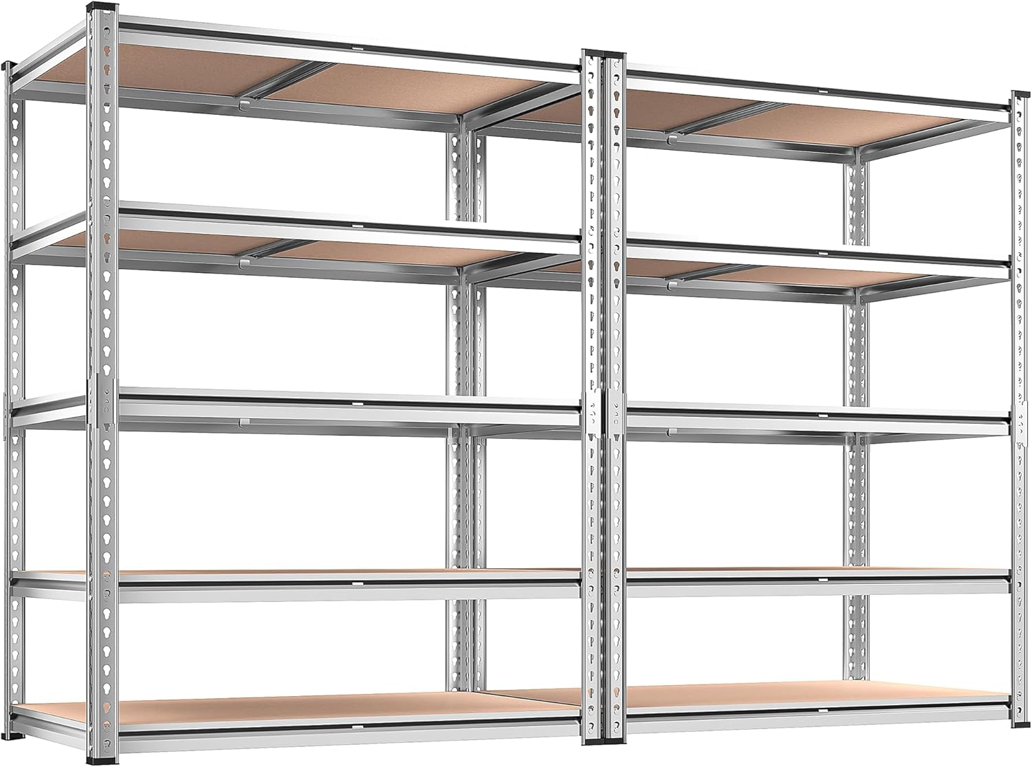REIBII 2020LBS Storage Shelves 5 Tier Garage Shelving Heavy Duty, Adjustable Metal Shelving Unit, Garage Shelves for Basement, Warehouse, Pantry, Closet, Kitchen 72" H x 35.55" W x 16" D, Black