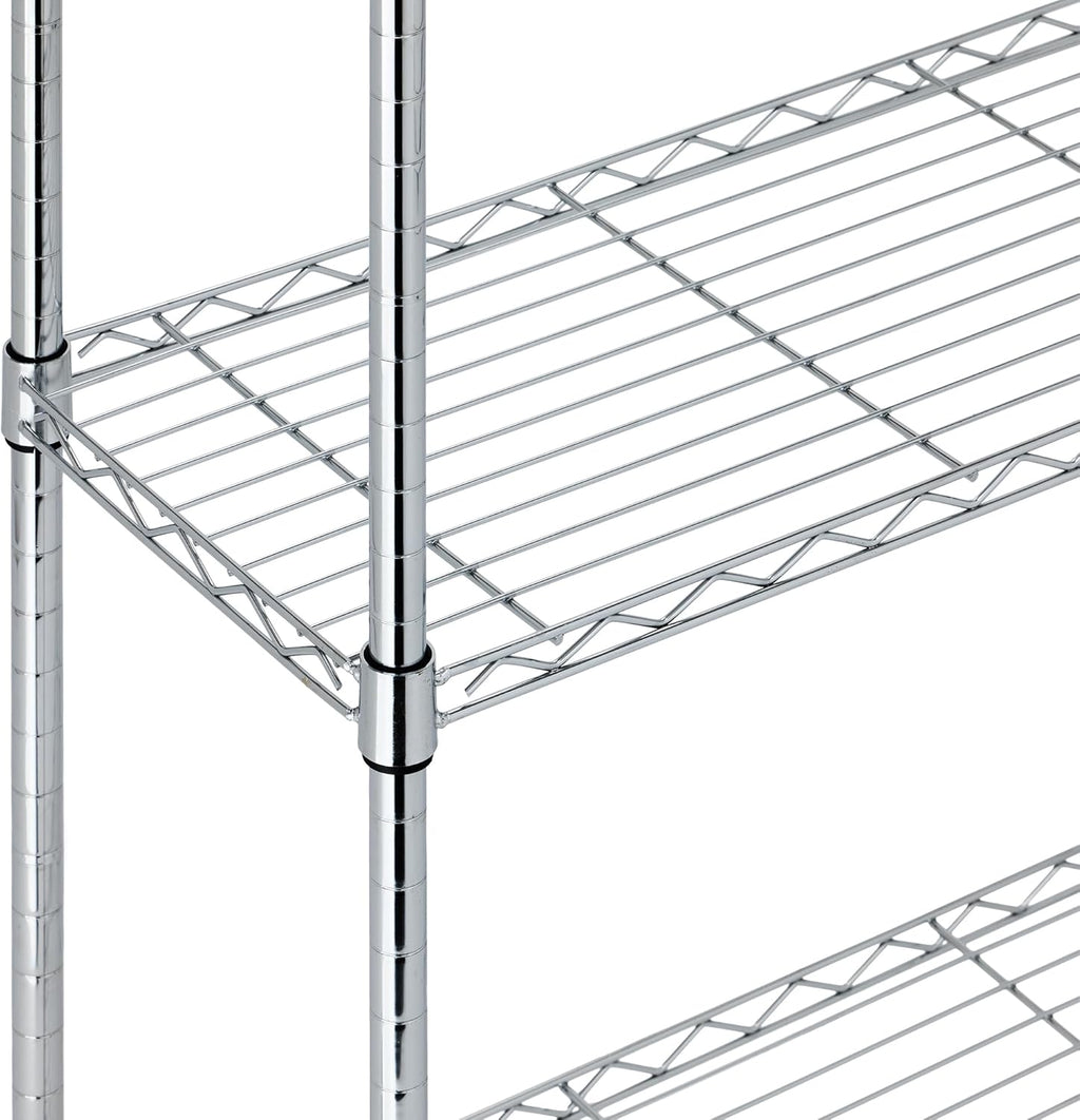Amazon Basics 5-Shelf Adjustable Heavy Duty Steel Wire Rack Storage Shelving Organizer for Kitchen, Garage, 36" L x 14" W x 72" H, Chrome