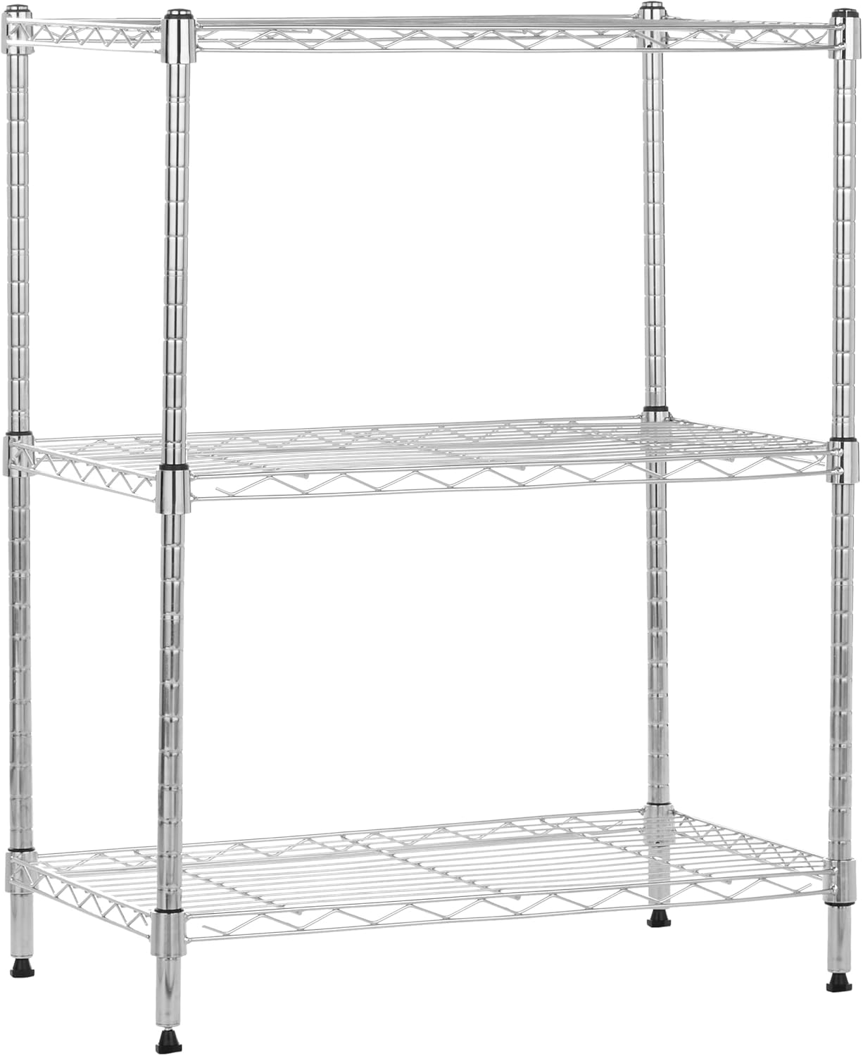Amazon Basics 4-Shelf Steel Wire Storage Rack, Adjustable, Sturdy, Easy Assembly, 13.4 D x 23.2 W x 48 H in, Black