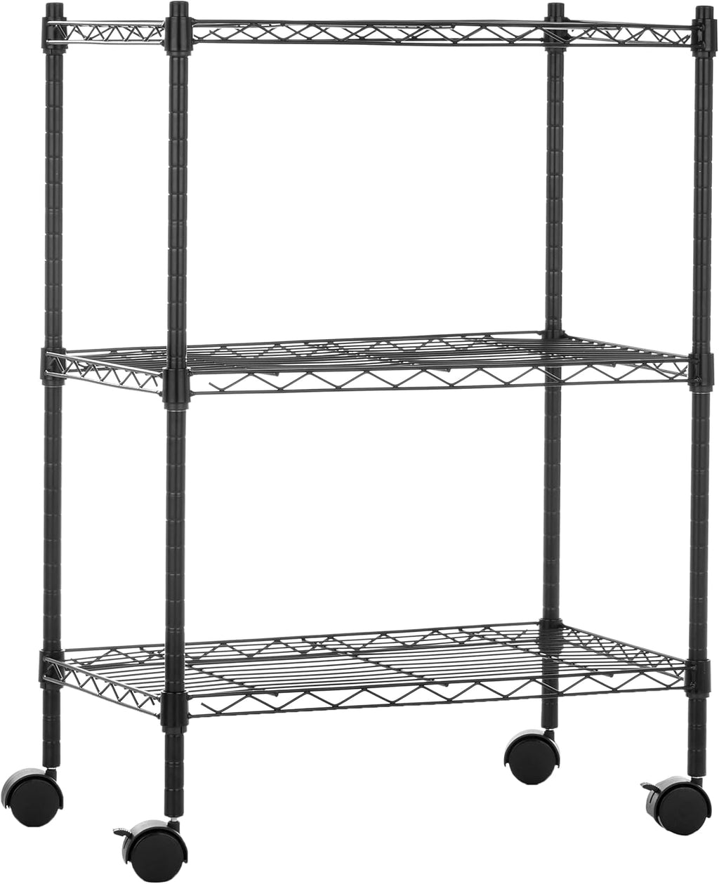 Amazon Basics 5-Shelf Adjustable, Heavy Duty Storage Shelving Unit on 4'' Wheel Casters, Metal Organizer Wire Rack, 30" L x 14" W x 64.8" H, Chrome