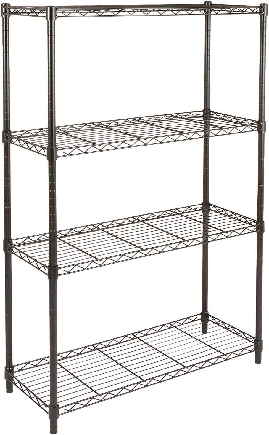 Amazon Basics 5-Shelf Adjustable Heavy Duty Steel Wire Rack Storage Shelving Organizer for Kitchen, Garage, 36" L x 14" W x 72" H, Chrome