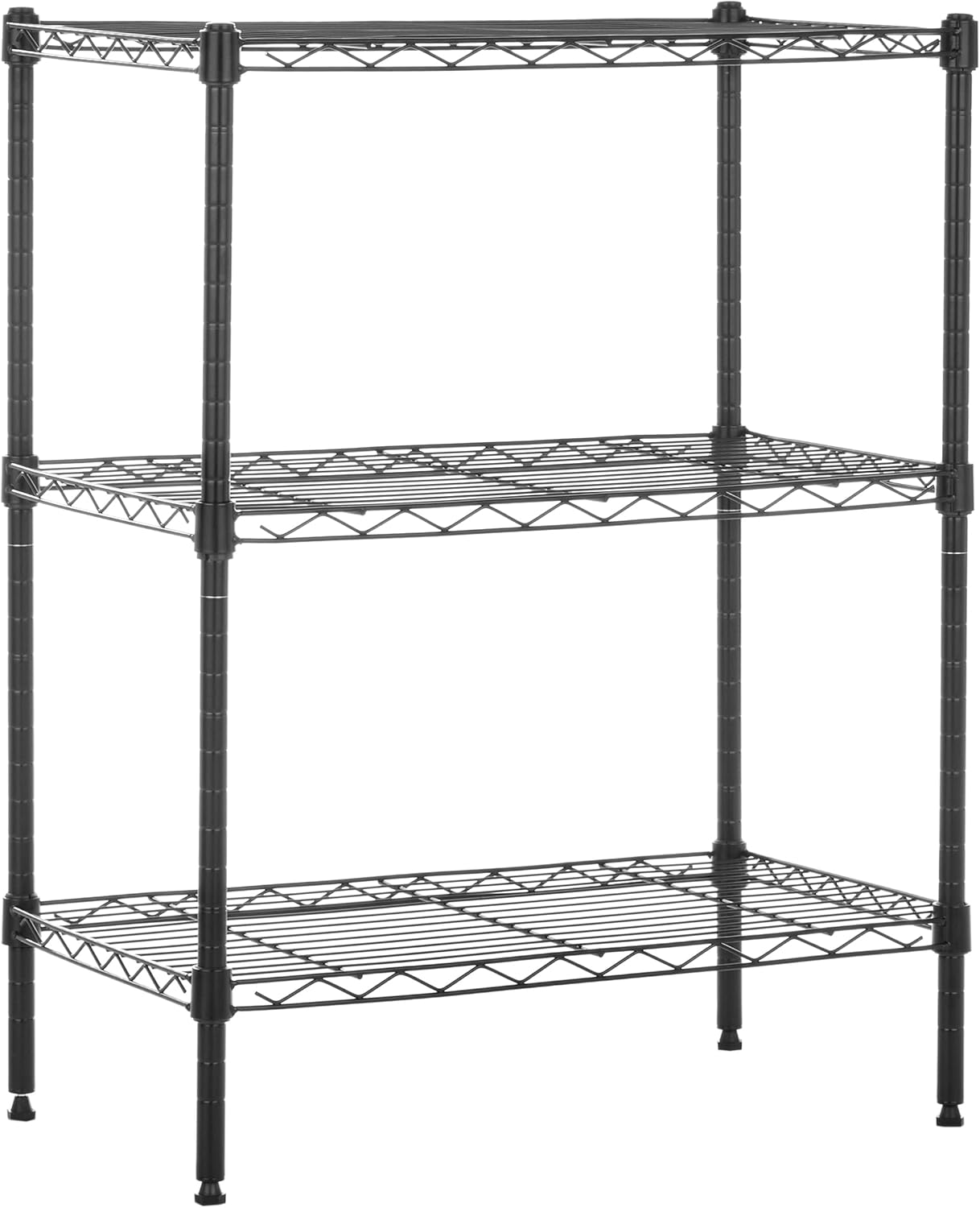 Amazon Basics 4-Shelf Steel Wire Storage Rack, Adjustable, Sturdy, Easy Assembly, 13.4 D x 23.2 W x 48 H in, Black