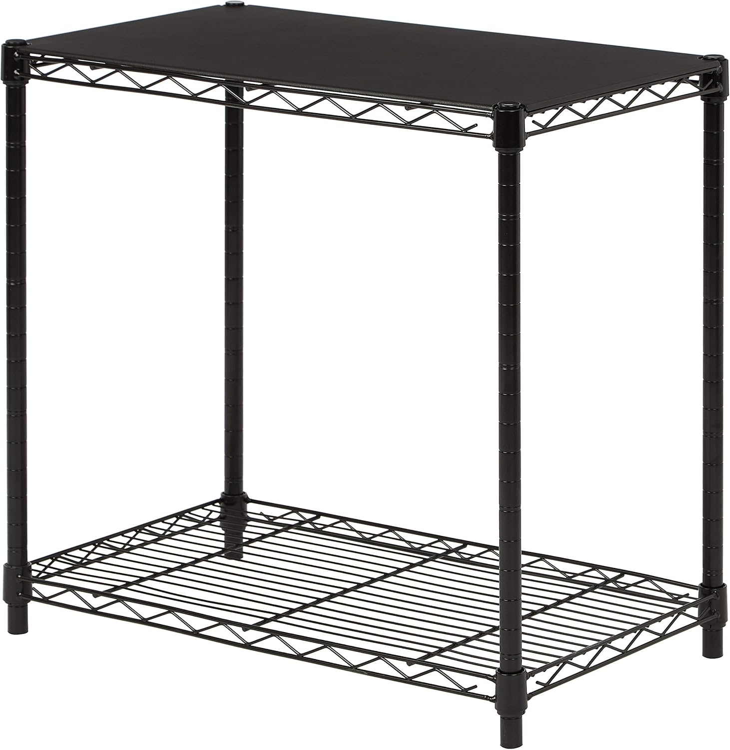 Amazon Basics 4-Shelf Steel Wire Storage Rack, Adjustable, Sturdy, Easy Assembly, 13.4 D x 23.2 W x 48 H in, Black
