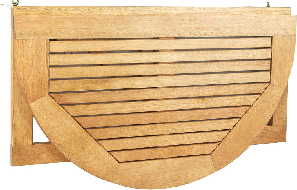 Safavieh PAT7045A Outdoor Collection Owens Natural teak wood Balcony Hanging Half Table